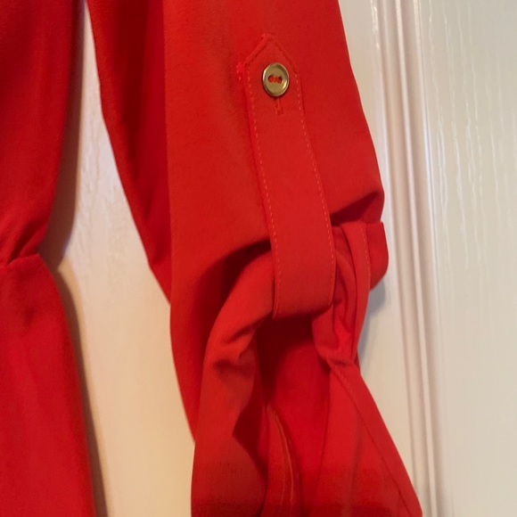 Red Lace-up Romper - Picture 4 of 5